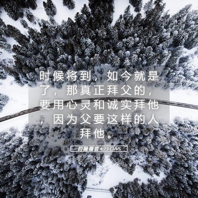 Picture 05 - 约 翰 福 音 4:23 CUVS - 时 候 将 到 ， 如 今 就 是 了 ， 那 - Bible Verse Picture