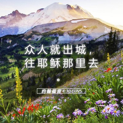 Picture 05 - 约 翰 福 音 4:30 CUVS - 众 人 就 出 城 ， 往 耶 稣 那 里 去 - Bible Verse Picture