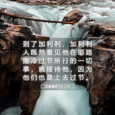 Picture 05 - 约 翰 福 音 4:45 CUVS - 到 了 加 利 利 ， 加 利 利 人 既 然 - Bible Verse Picture