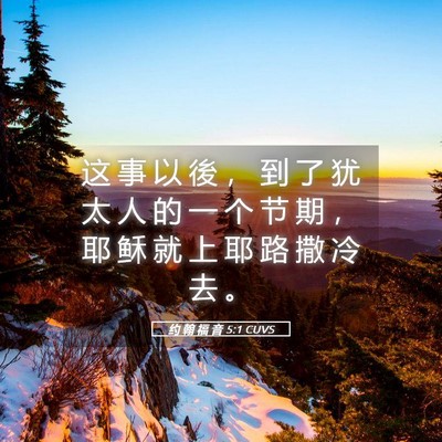 Picture 05 - 约 翰 福 音 5:1 CUVS - 这 事 以 後 ， 到 了 犹 太 人 的 一 - Bible Verse Picture
