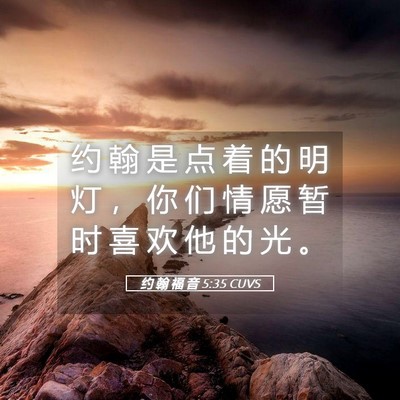 Picture 05 - 约 翰 福 音 5:35 CUVS - 约 翰 是 点 着 的 明 灯 ， 你 们 情 - Bible Verse Picture