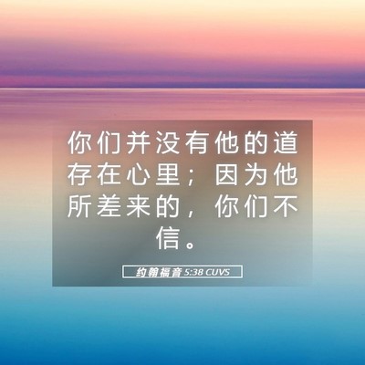 Picture 05 - 约 翰 福 音 5:38 CUVS - 你 们 并 没 有 他 的 道 存 在 心 里 - Bible Verse Picture