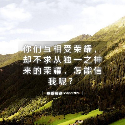 Picture 05 - 约 翰 福 音 5:44 CUVS - 你 们 互 相 受 荣 耀 ， 却 不 求 从 - Bible Verse Picture