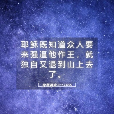 Picture 05 - 约 翰 福 音 6:15 CUVS - 耶 稣 既 知 道 众 人 要 来 强 逼 他 - Bible Verse Picture