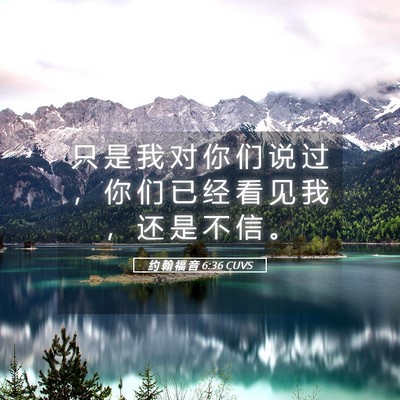Picture 05 - 约 翰 福 音 6:36 CUVS - 只 是 我 对 你 们 说 过 ， 你 们 已 - Bible Verse Picture