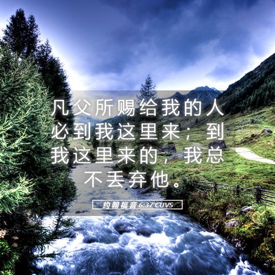 Picture 05 - 约 翰 福 音 6:37 CUVS - 凡 父 所 赐 给 我 的 人 必 到 我 这 - Bible Verse Picture