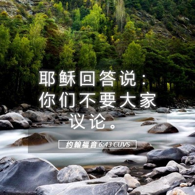 Picture 05 - 约 翰 福 音 6:43 CUVS - 耶 稣 回 答 说 ： 你 们 不 要 大 家 - Bible Verse Picture