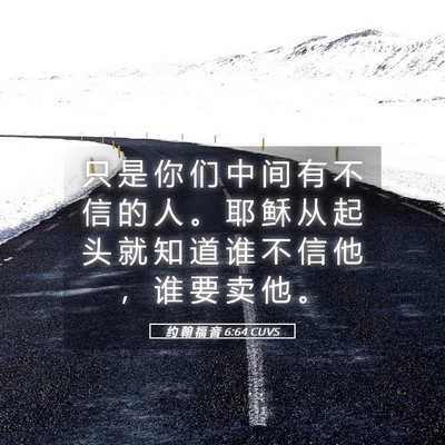 Picture 05 - 约 翰 福 音 6:64 CUVS - 只 是 你 们 中 间 有 不 信 的 人 。 - Bible Verse Picture
