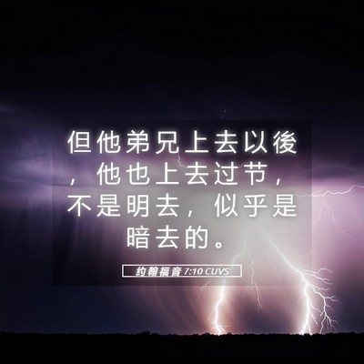 Picture 05 - 约 翰 福 音 7:10 CUVS - 但 他 弟 兄 上 去 以 後 ， 他 也 上 - Bible Verse Picture
