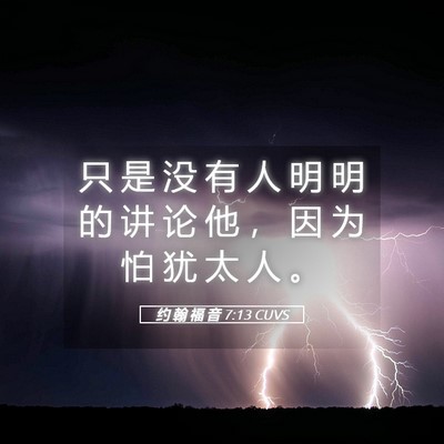 Picture 05 - 约 翰 福 音 7:13 CUVS - 只 是 没 有 人 明 明 的 讲 论 他 ， - Bible Verse Picture