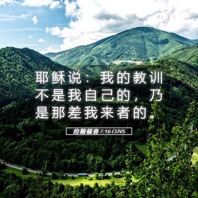 Picture 05 - 约 翰 福 音 7:16 CUVS - 耶 稣 说 ： 我 的 教 训 不 是 我 自 - Bible Verse Picture