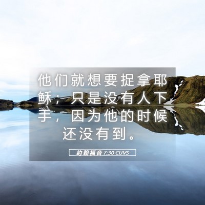 Picture 05 - 约 翰 福 音 7:30 CUVS - 他 们 就 想 要 捉 拿 耶 稣 ； 只 是 - Bible Verse Picture