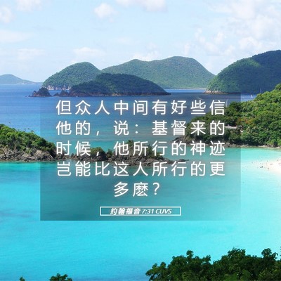 Picture 05 - 约 翰 福 音 7:31 CUVS - 但 众 人 中 间 有 好 些 信 他 的 ， - Bible Verse Picture