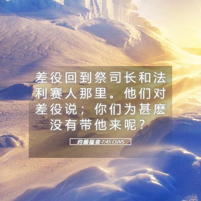 Picture 05 - 约 翰 福 音 7:45 CUVS - 差 役 回 到 祭 司 长 和 法 利 赛 人 - Bible Verse Picture