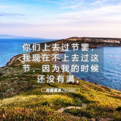 Picture 05 - 约 翰 福 音 7:8 CUVS - 你 们 上 去 过 节 罢 ， 我 现 在 不 - Bible Verse Picture