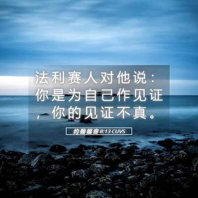 Picture 05 - 约 翰 福 音 8:13 CUVS - 法 利 赛 人 对 他 说 ： 你 是 为 自 - Bible Verse Picture