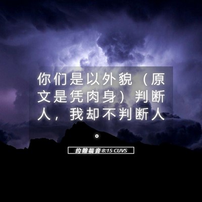 Picture 05 - 约 翰 福 音 8:15 CUVS - 你 们 是 以 外 貌 （ 原 文 是 凭 肉 - Bible Verse Picture