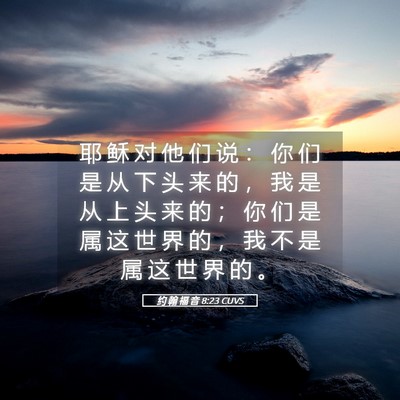 Picture 05 - 约 翰 福 音 8:23 CUVS - 耶 稣 对 他 们 说 ： 你 们 是 从 下 - Bible Verse Picture