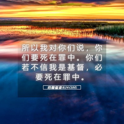 Picture 05 - 约 翰 福 音 8:24 CUVS - 所 以 我 对 你 们 说 ， 你 们 要 死 - Bible Verse Picture