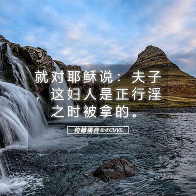 Picture 05 - 约 翰 福 音 8:4 CUVS - 就 对 耶 稣 说 ： 夫 子 ， 这 妇 人 - Bible Verse Picture
