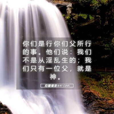 Picture 05 - 约 翰 福 音 8:41 CUVS - 你 们 是 行 你 们 父 所 行 的 事 。 - Bible Verse Picture