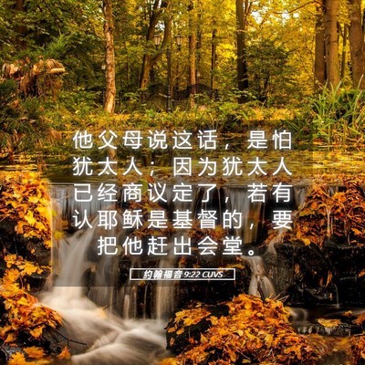 Picture 05 - 约 翰 福 音 9:22 CUVS - 他 父 母 说 这 话 ， 是 怕 犹 太 人 - Bible Verse Picture