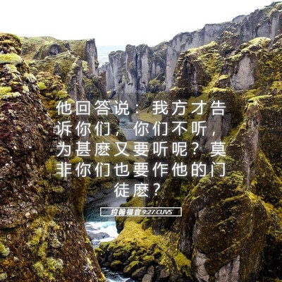 Picture 05 - 约 翰 福 音 9:27 CUVS - 他 回 答 说 ： 我 方 才 告 诉 你 们 - Bible Verse Picture