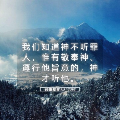 Picture 05 - 约 翰 福 音 9:31 CUVS - 我 们 知 道 神 不 听 罪 人 ， 惟 有 - Bible Verse Picture