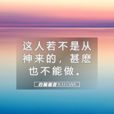 Picture 05 - 约 翰 福 音 9:33 CUVS - 这 人 若 不 是 从 神 来 的 ， 甚 麽 - Bible Verse Picture