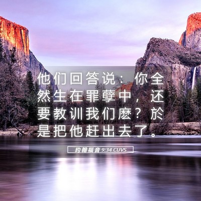 Picture 05 - 约 翰 福 音 9:34 CUVS - 他 们 回 答 说 ： 你 全 然 生 在 罪 - Bible Verse Picture