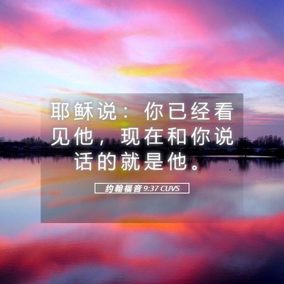 Picture 05 - 约 翰 福 音 9:37 CUVS - 耶 稣 说 ： 你 已 经 看 见 他 ， 现 - Bible Verse Picture