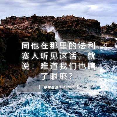 Picture 05 - 约 翰 福 音 9:40 CUVS - 同 他 在 那 里 的 法 利 赛 人 听 见 - Bible Verse Picture