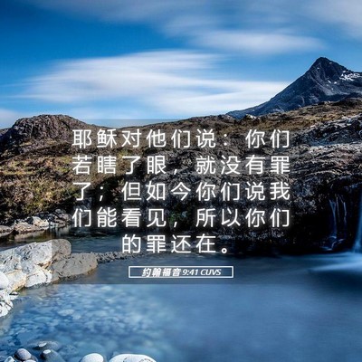 Picture 05 - 约 翰 福 音 9:41 CUVS - 耶 稣 对 他 们 说 ： 你 们 若 瞎 了 - Bible Verse Picture