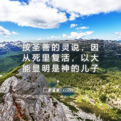 Picture 05 - 罗 马 书 1:4 CUVS - 按 圣 善 的 灵 说 ， 因 从 死 里 复 - Bible Verse Picture
