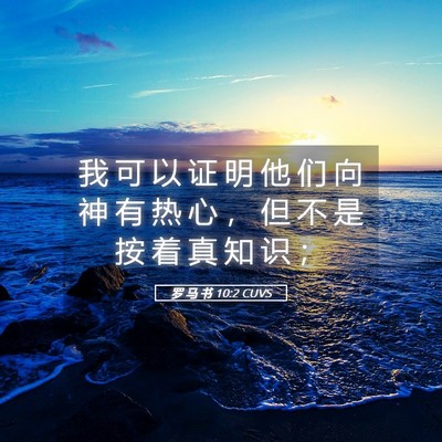 Picture 05 - 罗 马 书 10:2 CUVS - 我 可 以 证 明 他 们 向 神 有 热 心 - Bible Verse Picture