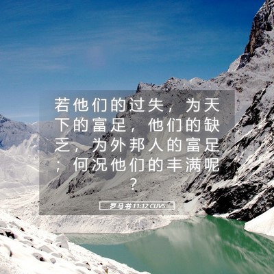 Picture 05 - 罗 马 书 11:12 CUVS - 若 他 们 的 过 失 ， 为 天 下 的 富 - Bible Verse Picture