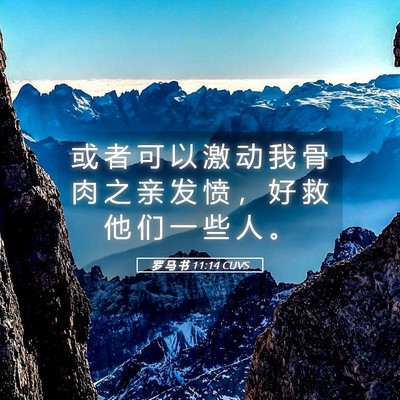 Picture 05 - 罗 马 书 11:14 CUVS - 或 者 可 以 激 动 我 骨 肉 之 亲 发 - Bible Verse Picture