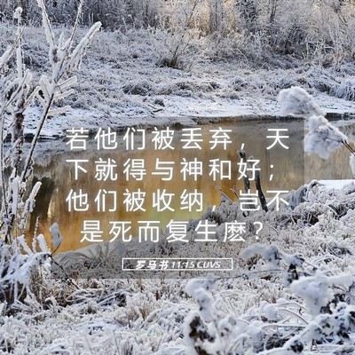 Picture 05 - 罗 马 书 11:15 CUVS - 若 他 们 被 丢 弃 ， 天 下 就 得 与 - Bible Verse Picture