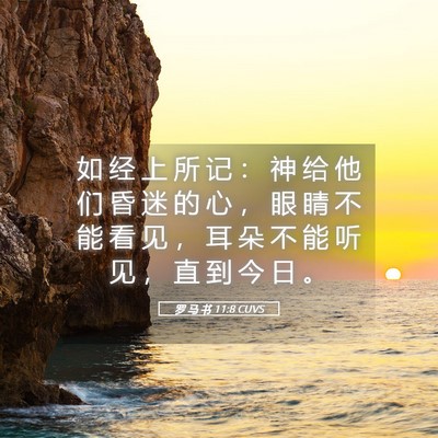 Picture 05 - 罗 马 书 11:8 CUVS - 如 经 上 所 记 ： 神 给 他 们 昏 迷 - Bible Verse Picture