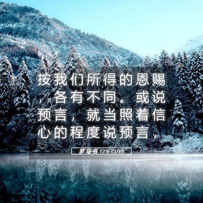 Picture 05 - 罗 马 书 12:6 CUVS - 按 我 们 所 得 的 恩 赐 ， 各 有 不 - Bible Verse Picture