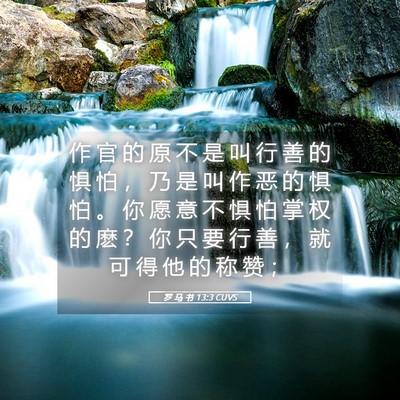 Picture 05 - 罗 马 书 13:3 CUVS - 作 官 的 原 不 是 叫 行 善 的 惧 怕 - Bible Verse Picture