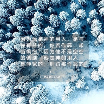 Picture 05 - 罗 马 书 13:4 CUVS - 因 为 他 是 神 的 用 人 ， 是 与 你 - Bible Verse Picture