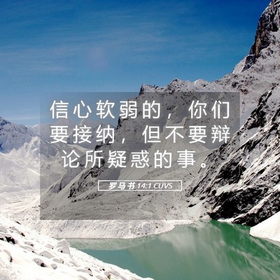 Picture 05 - 罗 马 书 14:1 CUVS - 信 心 软 弱 的 ， 你 们 要 接 纳 ， - Bible Verse Picture