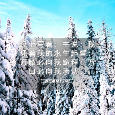 Picture 05 - 罗 马 书 14:11 CUVS - 经 上 写 着 ： 主 说 ： 我 凭 着 我 - Bible Verse Picture