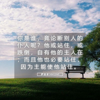 Picture 05 - 罗 马 书 14:4 CUVS - 你 是 谁 ， 竟 论 断 别 人 的 仆 人 - Bible Verse Picture
