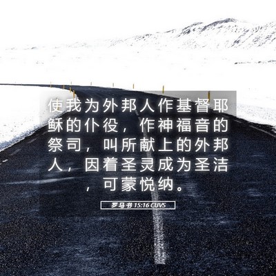 Picture 05 - 罗 马 书 15:16 CUVS - 使 我 为 外 邦 人 作 基 督 耶 稣 的 - Bible Verse Picture