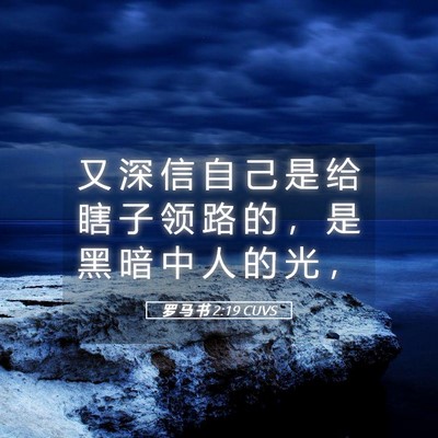 Picture 05 - 罗 马 书 2:19 CUVS - 又 深 信 自 己 是 给 瞎 子 领 路 的 - Bible Verse Picture