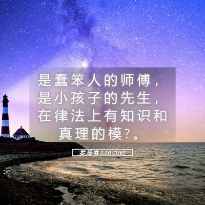 Picture 05 - 罗 马 书 2:20 CUVS - 是 蠢 笨 人 的 师 傅 ， 是 小 孩 子 - Bible Verse Picture
