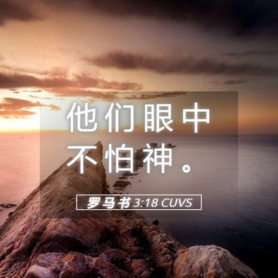 Picture 05 - 罗 马 书 3:18 CUVS - 他 们 眼 中 不 怕 神 - Bible Verse Picture