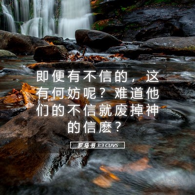 Picture 05 - 罗 马 书 3:3 CUVS - 即 便 有 不 信 的 ， 这 有 何 妨 呢 - Bible Verse Picture